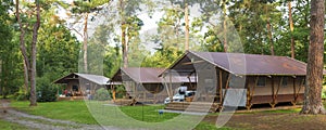 Glamping homes at campsite photo