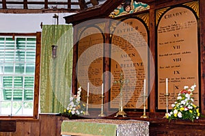 A glance inside St. Peter's Chapel in St. George's, Bermuda