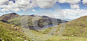 Glanmore lake at Healy Pass, a 12 km route through the borderlands of County Cork and County Kerry