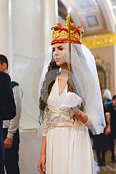 Glans: bride in wedding dress photo