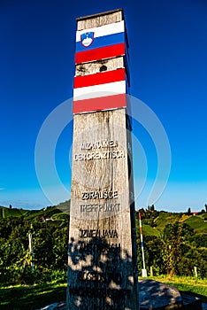 Glanz, Austria Border between Austria and Slovenia, scenery vineyard along the south Styrian vine route named