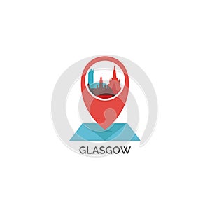 Glasgow city cool skyline logo illustration
