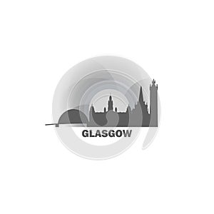Glasgow city cool skyline vector logo illustration