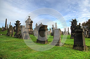 The Glasgow Necropolis, Victorian gothic cemetery, Scotland, UK