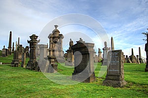The Glasgow Necropolis, Victorian gothic cemetery, Scotland, UK