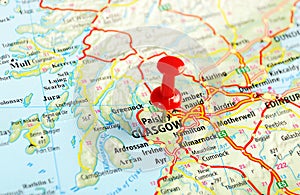 Glasgow Scotland; Great Britain map