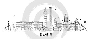 Glasgow skyline Scotland UK vector city buildings photo