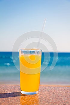 Glass of 100% fresh fruit orange juice