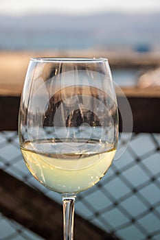 glass of albarino white wine