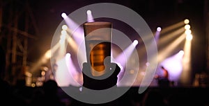 glass of alcohol in a nightclub