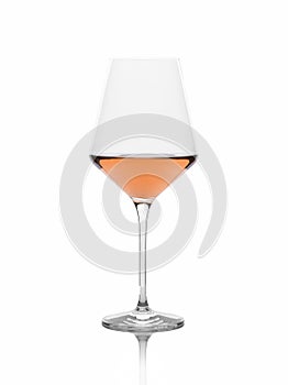 Glass of amber wine isolated white background.