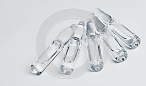 Glass ampoules with liquid medicine