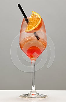 Glass of aperol spritz cocktail