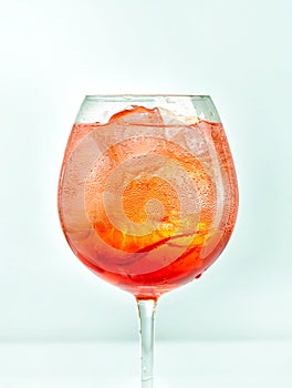 Glass of aperol spritz cocktail