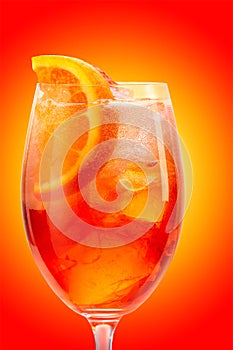 Glass of aperol spritz cocktail