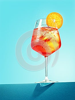 Glass of Aperol spritz cocktail