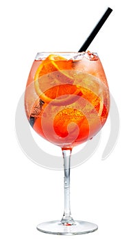 Glass of aperol spritz cocktail photo