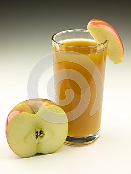 Glass of Apple Cider with Apple Pieces photo