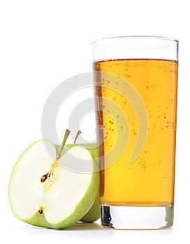 Glass of apple juice cutout