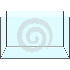 glass aquarium tank, transparent clear fishtank with black dresses graphic illustrations