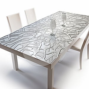 Glass Art: Woodcut-inspired Graphics For Bold Glass Table Tops