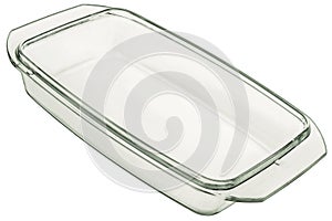 Glass Baking Pan Lid Isolated On White Background