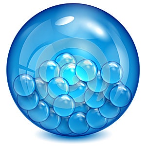 Glass ball of blue color