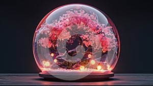 Glass Ball Containing Tree