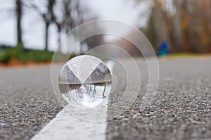 Glass ball or orb for fortunetelling, soothsaying photo