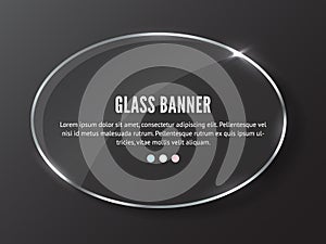 Glass banner realistic vector illustration