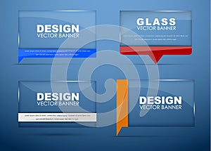 Glass banners with quote bubble