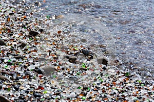 Glass Beach is a beach adjacent to MacKerricher State Park near Fort Bragg, California, that is abundant in sea glass.