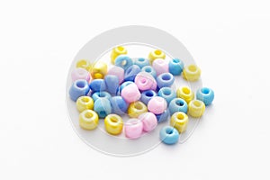 Glass Beads on White Background