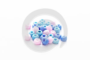 Glass Beads on White Background
