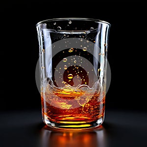 glass beaker with bubbling liquid on a transparent background