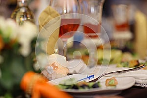 glass beakers in the restaurant