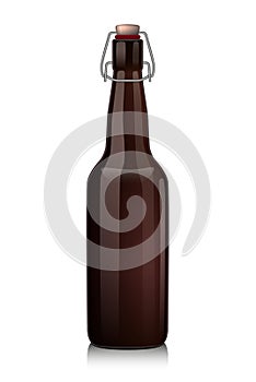 Glass beer brown bottle.