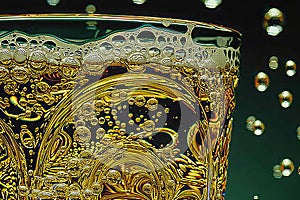 Glass of Beer With Bubbles. Generative AI