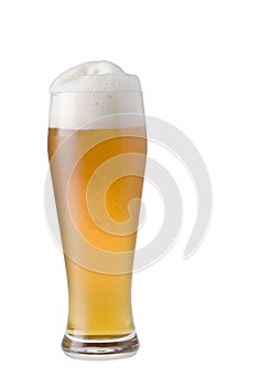 Glass of beer with froth