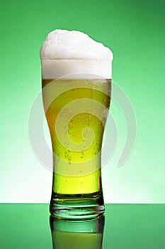 Glass of beer with froth