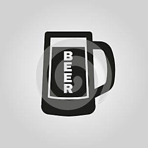 Glass of beer icon. Beer and pub, bar symbol. UI. Web. Logo. Sign. Flat design. App.Stock