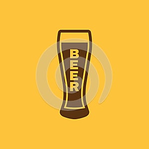 Glass of beer icon. Beer and pub, bar symbol. UI. Web. Logo. Sign. Flat design. App.Stock