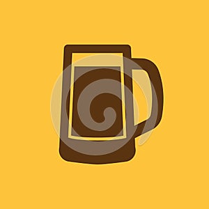 Glass of beer icon. Beer and pub, bar symbol. UI. Web. Logo. Sign. Flat design. App.Stock