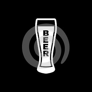 Glass of beer icon. Beer and pub, bar symbol. UI. Web. Logo. Sign. Flat design. App.Stock