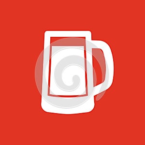 Glass of beer icon. Beer and pub, bar symbol. UI. Web. Logo. Sign. Flat design. App.Stock