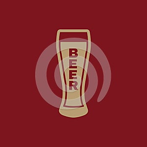 Glass of beer icon. Beer and pub, bar symbol. UI. Web. Logo. Sign. Flat design. App.Stock