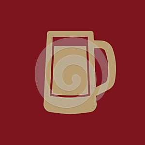 Glass of beer icon. Beer and pub, bar symbol. UI. Web. Logo. Sign. Flat design. App.Stock