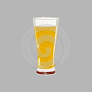 Glass with beer illustration free