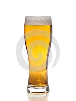 Glass of beer isolated