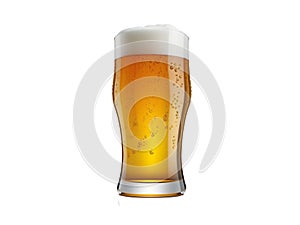 Glass of beer isolated on white background